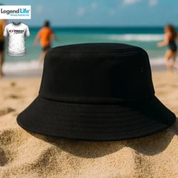 Express Bells Bucket Hat in Black with Express Printing badge