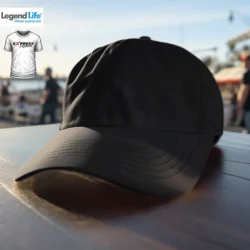 Express Polycotton Impact Cap in Black with Express Printing badge