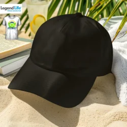 Same Day Polycotton Impact Cap in Black with Same Day badge