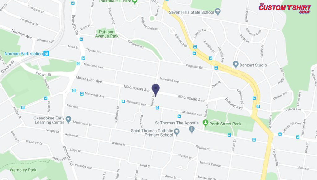 Map to The Custom T Shirt Shop