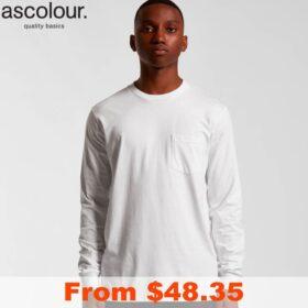 AS Colour Classic Pocket Long Sleeve T Shirt with Custom Print