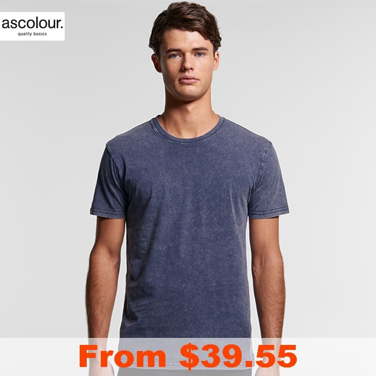 AS Colour Men Staple Stone Wash T Shirt with Custom Print