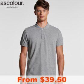 AS Colour Pique Polo with Custom Print