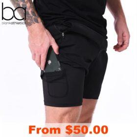 Mens 2-in-1 Performance Shorts by Blank Athletics with Custom Print