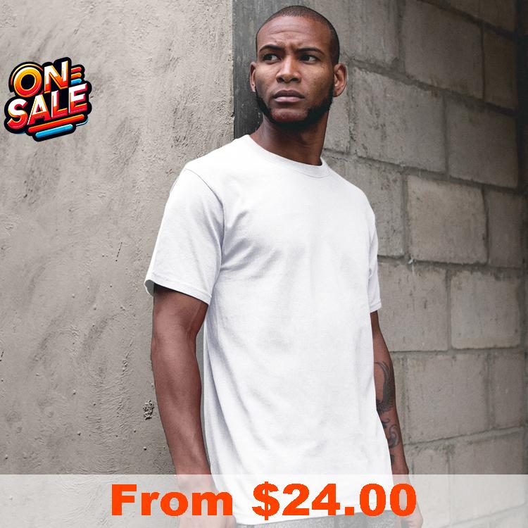 On Sale Premium Men White T Shirt with Custom Print