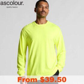 AS Colour Block Safety Long Sleeve T Shirt with Custom Print