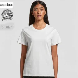 AS Colour ladies basic tee in white, regular fit cotton t-shirt suitable for custom printing