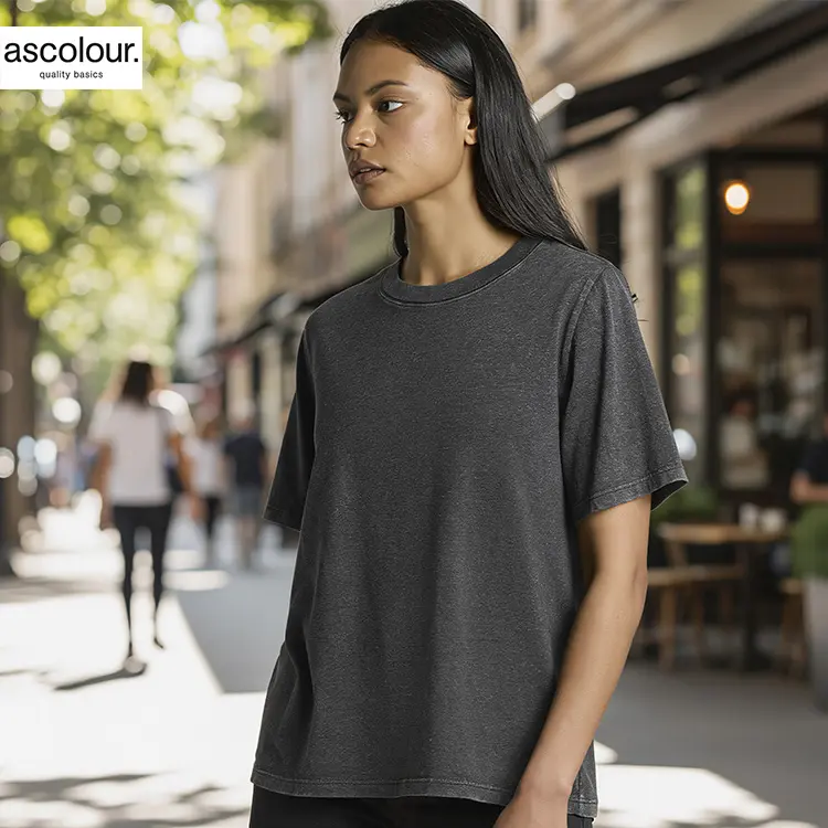 AS Colour Ladies Heavy Stone Wash T Shirt with Custom Print Vintage Comfort