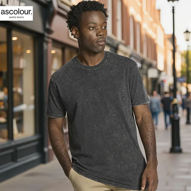 AS Colour Men Staple Stone Wash T Shirt with Custom Print