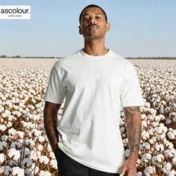 AS Colour Men Classic Organic T Shirt with custom print, main lifestyle view