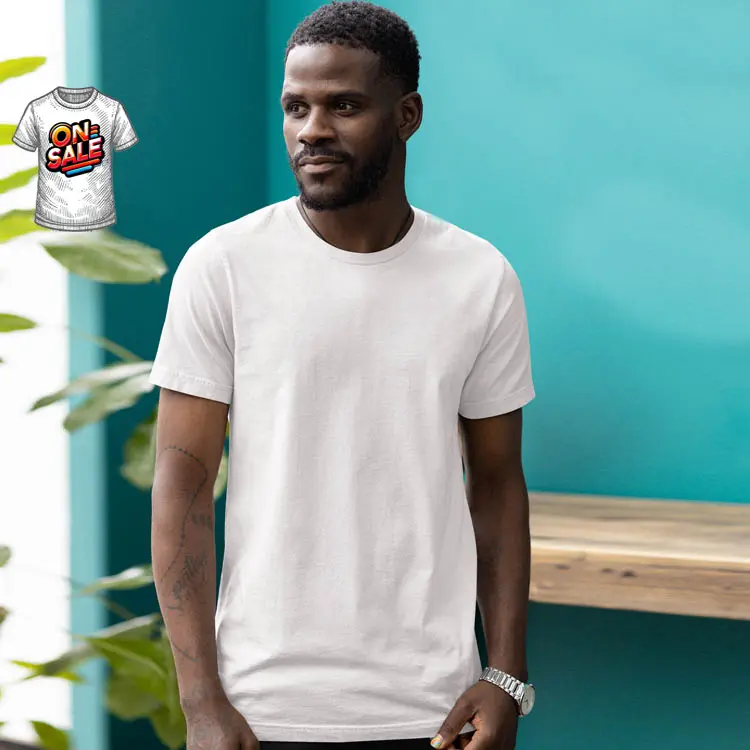 On Sale Premium Men White T Shirt with Custom Print