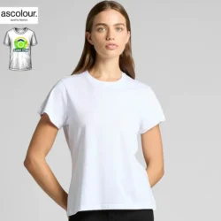Same Day AS Colour ladies basic tee in white, regular fit cotton t-shirt ready for custom printing