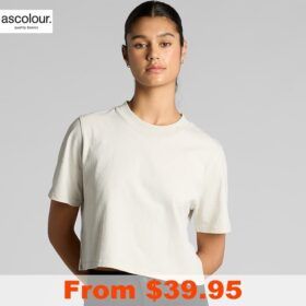 AS Colour Ladies Heavy Faded Crop Top with Custom Print