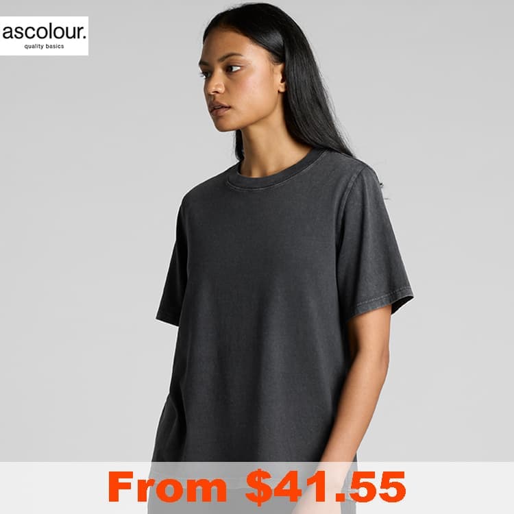 AS Colour Ladies Heavy Stone Wash T Shirt with Custom Print Vintage Comfort