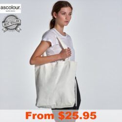Design your own AS Colour Carrie 320 GSM canvas tote. Reinforced straps, roomy gusset, fast Aussie turnaround & bulk discounts—order your custom print today!
