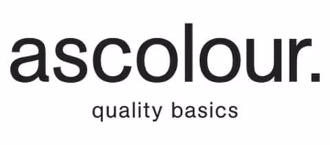 AS Colour logo with the words ‘ascolour. quality basics’ — premium blank apparel brand used for custom printing by The Custom T Shirt Shop in Australia.
