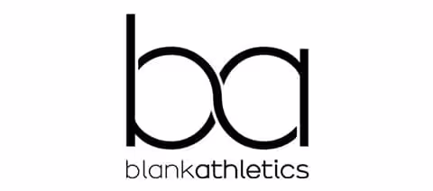 Blank Athletics logo with stylised ‘ba’ and the words ‘blankathletics’ — performance activewear blanks for custom printing by The Custom T Shirt Shop, Australia.