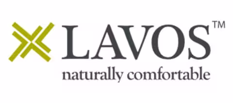 LAVOS logo with the tagline ‘naturally comfortable’ — LAVOS blank apparel for custom printing by The Custom T Shirt Shop, Australia.